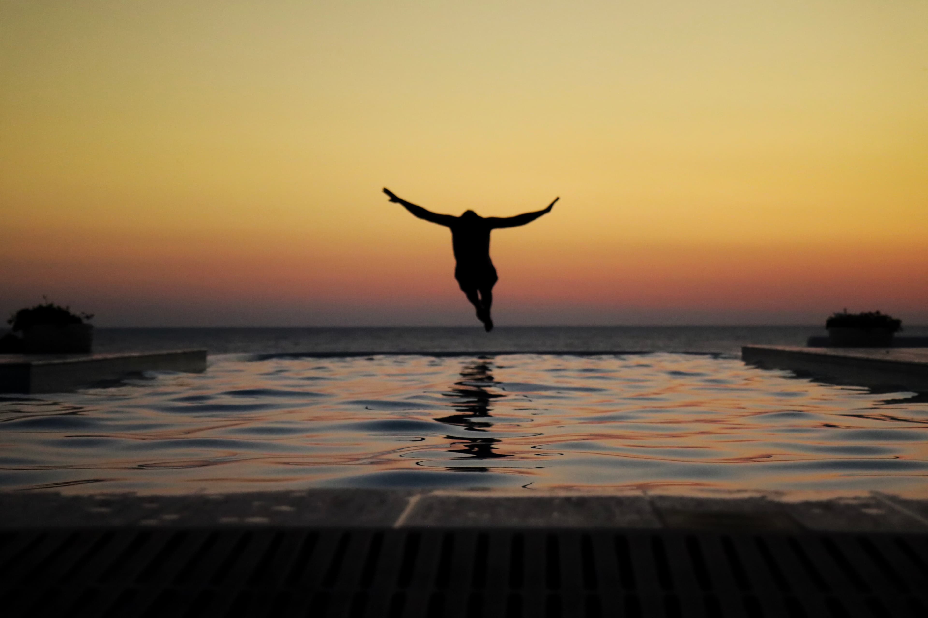 Creator at a luxury hotel pool